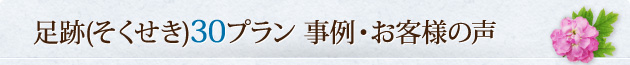 足跡（そくせき）30プラン 事例・お客様の声